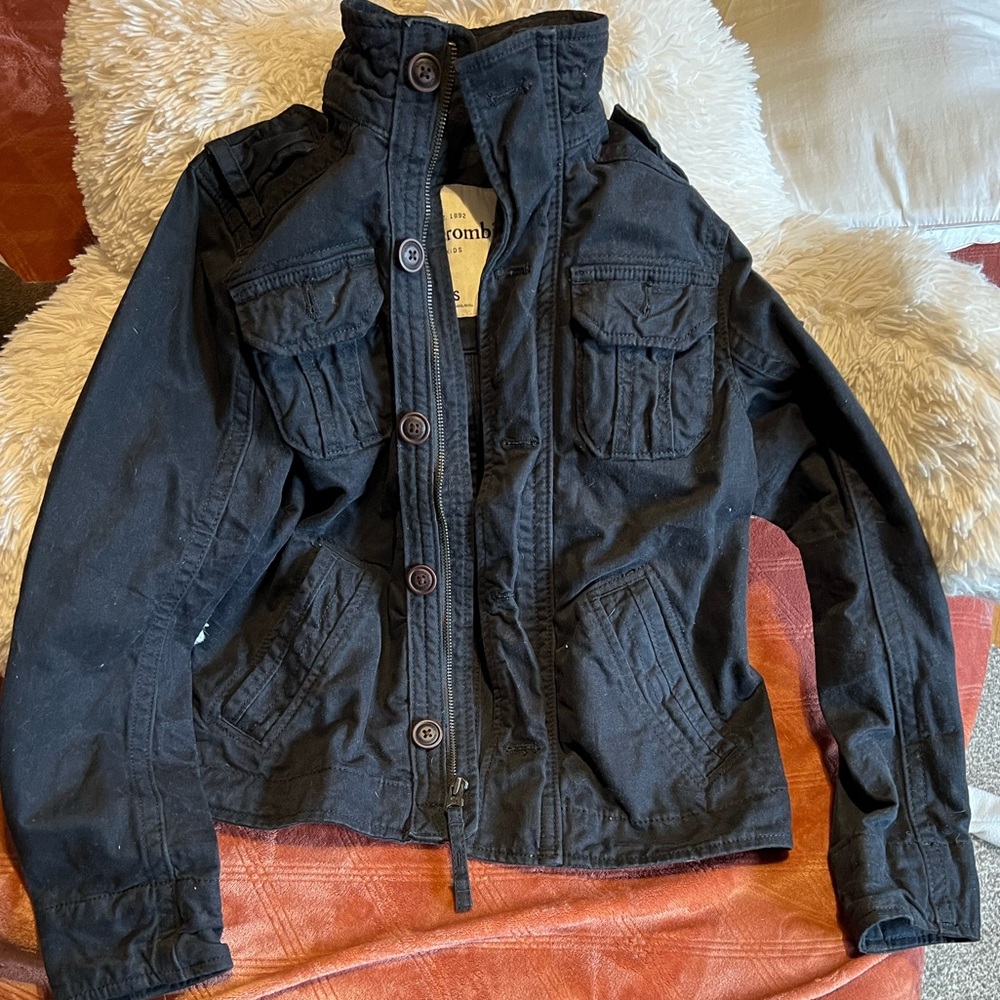 Abercrombie kids navy military jacket